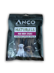 Anco Naturals Red Deer Sticks packaging for dogs on a white background