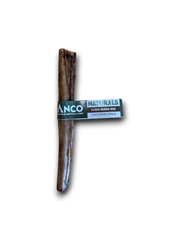 Ostrich marrow bone with anco naturals label on a white background