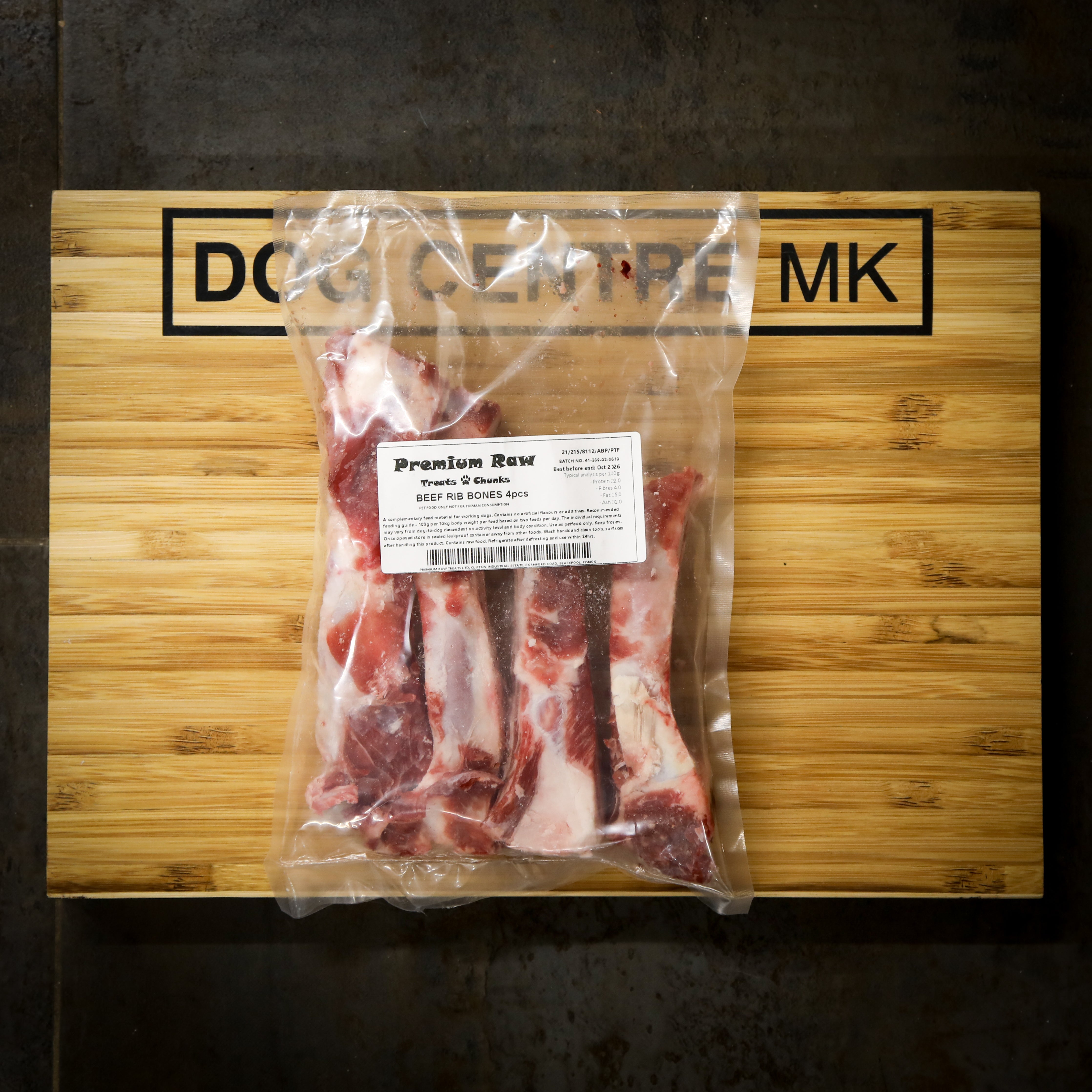 Premium Raw Beef Rib Bones 4pcs