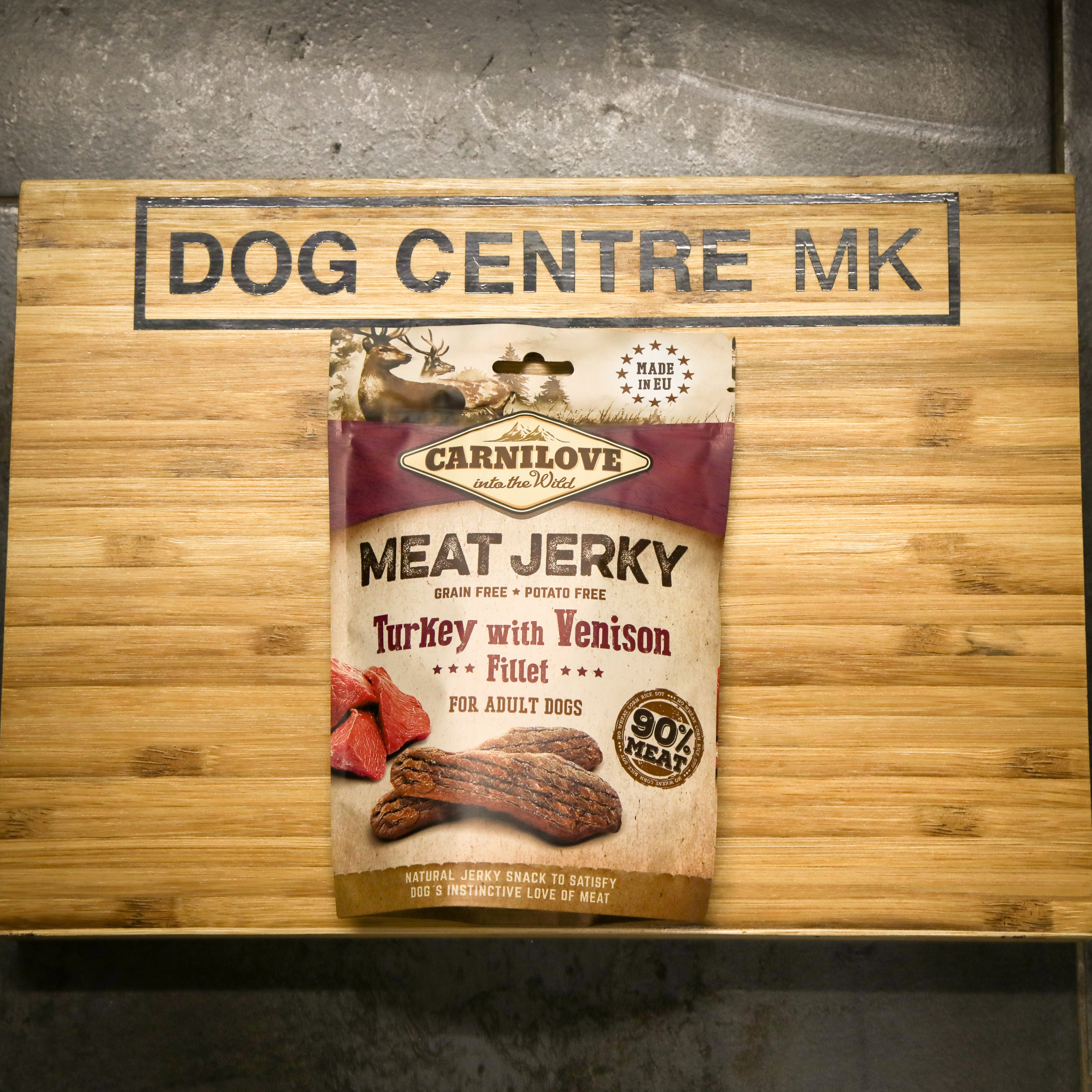 CarniLove Meat Jerky package turkey and venison fillet, potato free, grain free, 100g