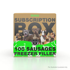 RAW SUBSCRIPTION MIXED BOX 100 SAUSAGES FREEZER FILLER
