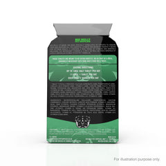 back of packaging with feeding instruction, up to 10kg half tablet daily, 11-25kg 1 tablet per day, over 25kg 2 tablets daily