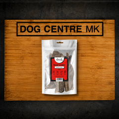 A 200g pack of Drool Beef Udder natural dehydrated dog treats from Dog Centre MK