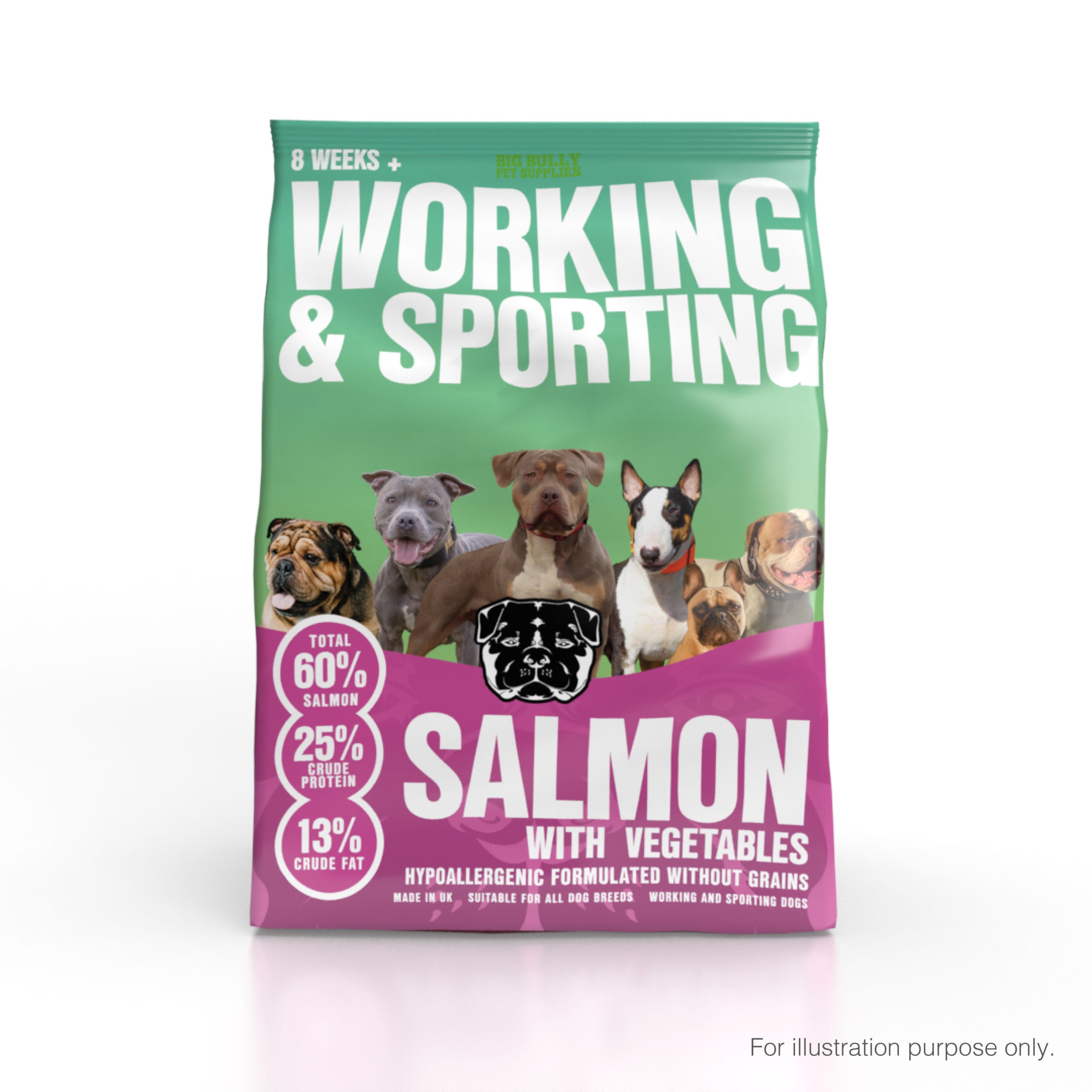 BIG BULLY WORKING DOG (12KG) AVAILABLE IN 3 DELICIOUS FLAVOURS CHICKEN, ANGUS BEEF AND SALMON image 4