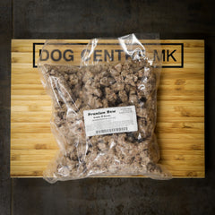 premium raw venison mince in clear packaging
