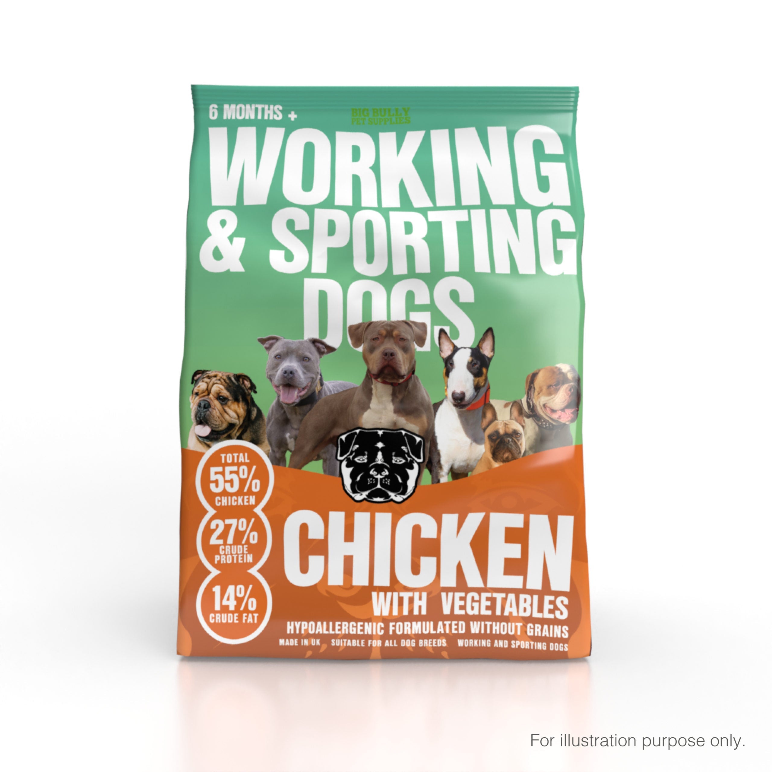 BIG BULLY WORKING DOG (12KG) AVAILABLE IN 3 DELICIOUS FLAVOURS CHICKEN, ANGUS BEEF AND SALMON - Chicken image