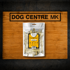 A 200g pack of Drool Chicken Puffed Feet natural dog treats from Dog Centre MK